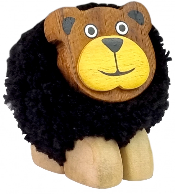 Drewniana dekoracyjna figurka Miś XL Pompon