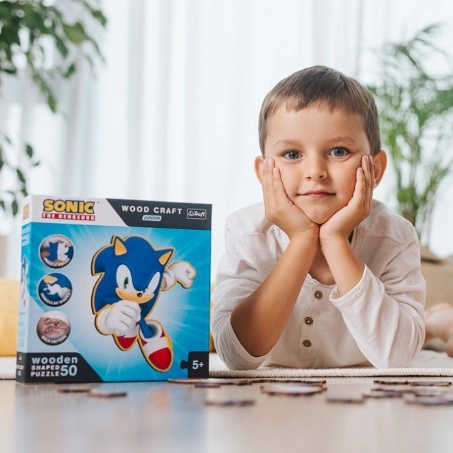 Drewniane puzzle Sonic 50 elementów