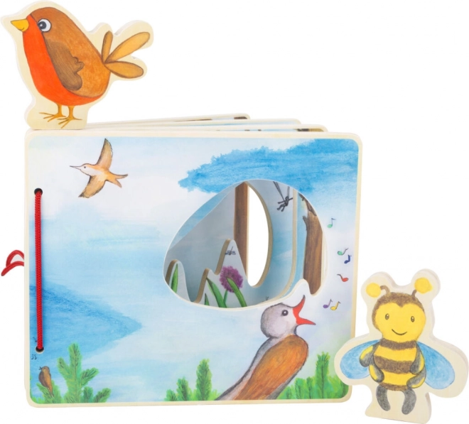 Small Foot Drewniana książka obrazkowa z pszczółką