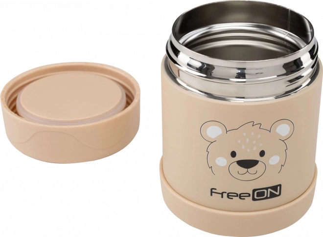 FreeON Termos na jedzenie nierdzewny 350 ml - beżowy