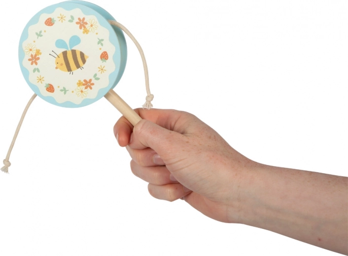 Wesoły motyw pszczółki i kwiatów