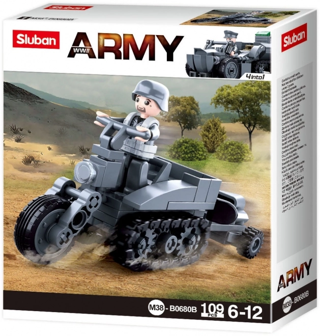 Sluban II wojna światowa M38-B0680B Motocykl z gąsienicami