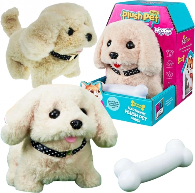 Woopie interaktywny pluszowy piesek z kością (bichon lub golden retriever)