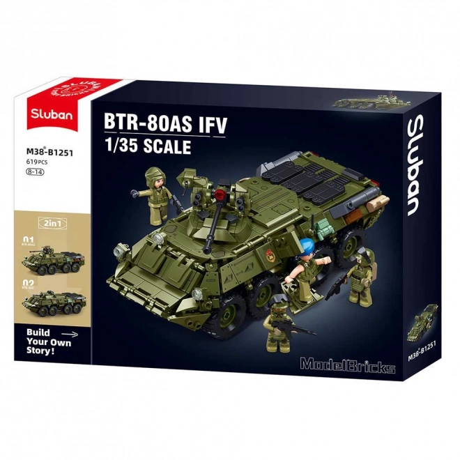 Zestaw budowlany czołgu BTR-80AS IFV od Sluban w skali 1:35