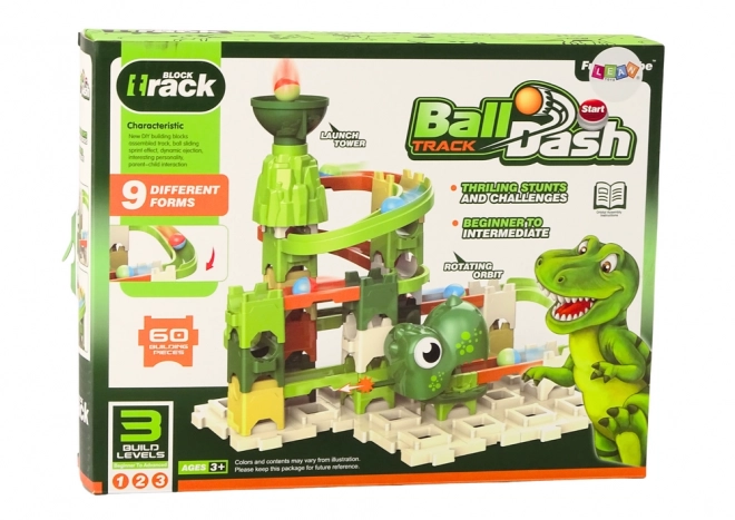 Klocki konstrukcyjne Dinosaury tor kulkowy 9 poziomów 60 El