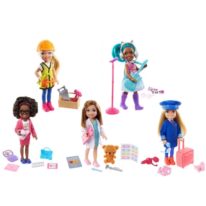 Lalka Barbie Chelsea w różnych zawodach