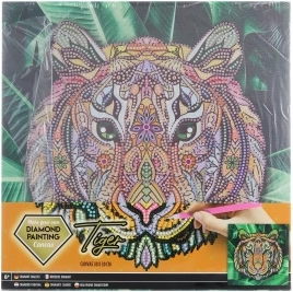 Diamentowe malowanie na ramie tygrys 30 × 30 cm GRAFIX
