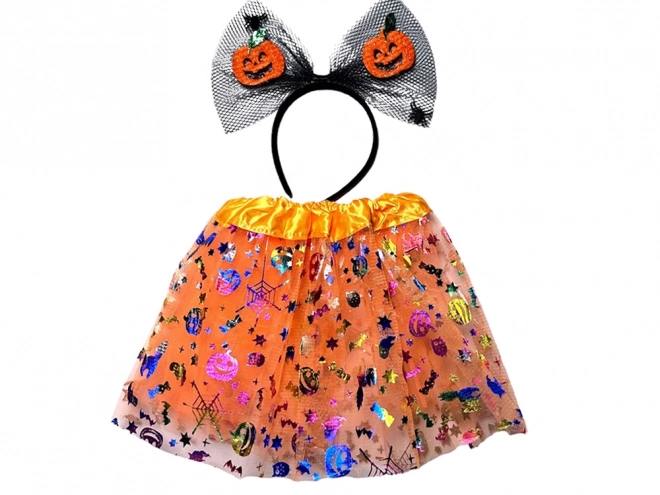 Halloweenowy kostium z opaską i tiulową spódniczką