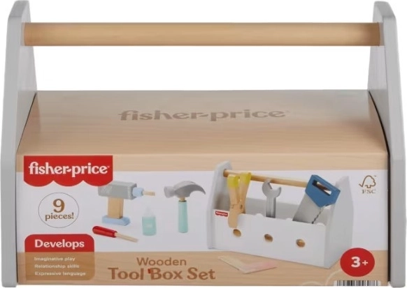 Drewniana skrzynka z narzędziami Fisher-Price