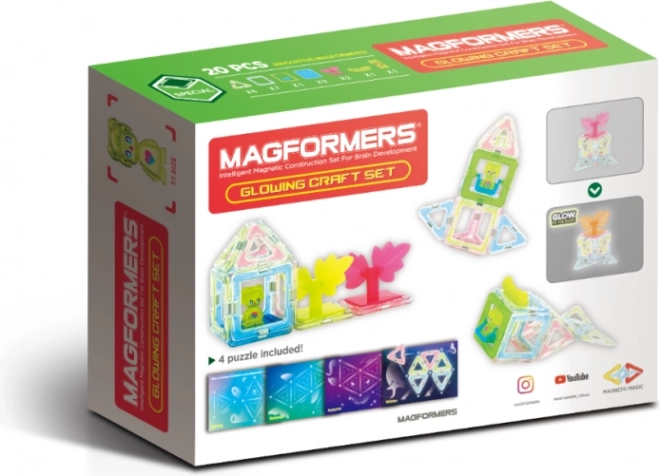 Magformers świecące klocki 20 elementów