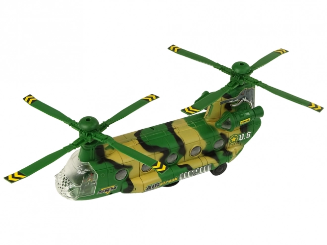 Wojskowy helikopter z lampkami LED i dźwiękami