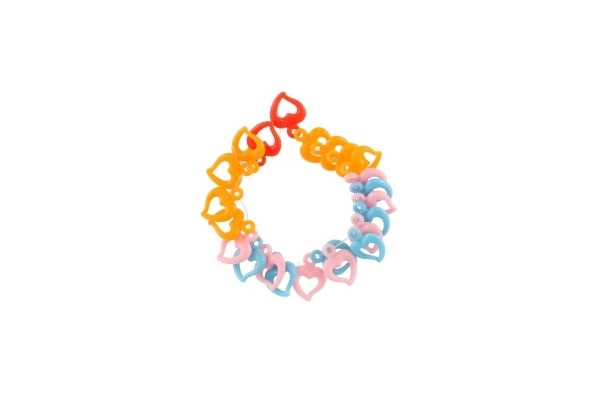 Plastikowe koraliki serce, litery ze sznurkiem 2 rodzaje w woreczku 6,5x11x1cm