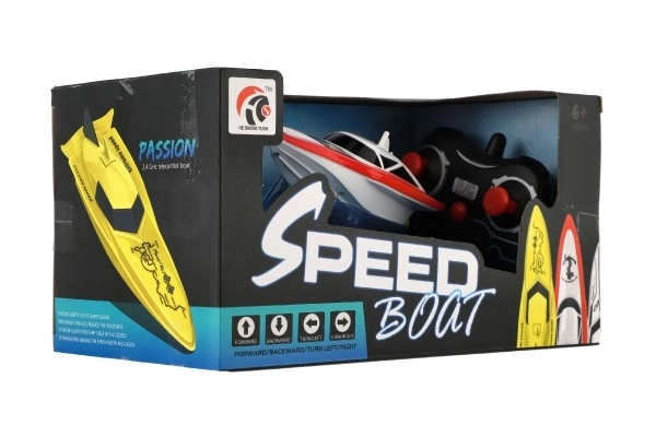 Motorowy łódź/łódka do wody RC plastik 19cm na baterie+pakiet ładowania+USB 2,4Ghz w pudełku 26x13x15cm