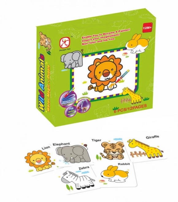 Kolorowanka puzzle zwierzęta