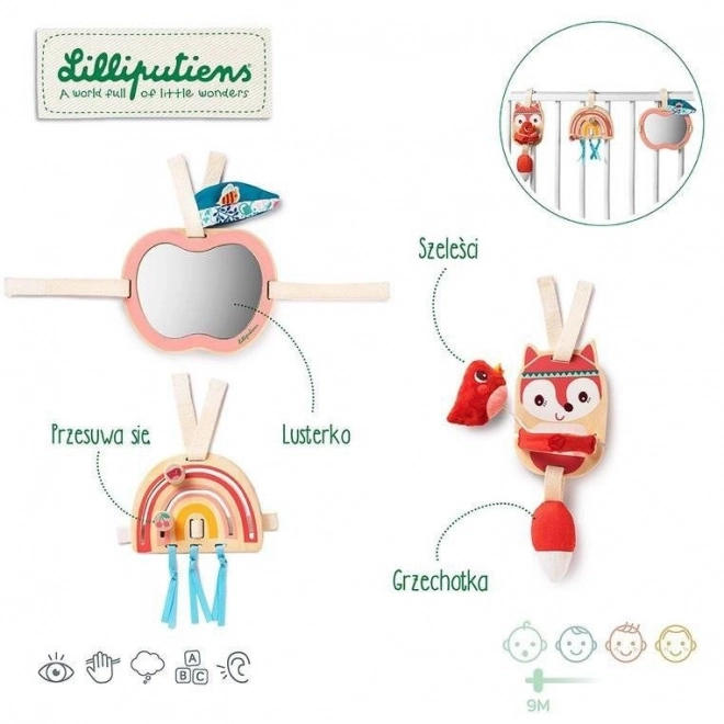 Lilliputiens - Drewniane zawieszane zabawki Lisica Alice 9 miesięcy+