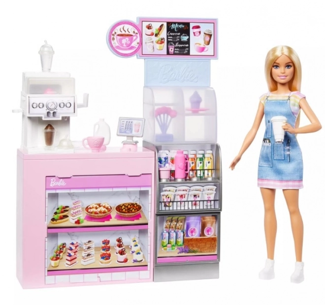 Barbie baristka w kawiarni