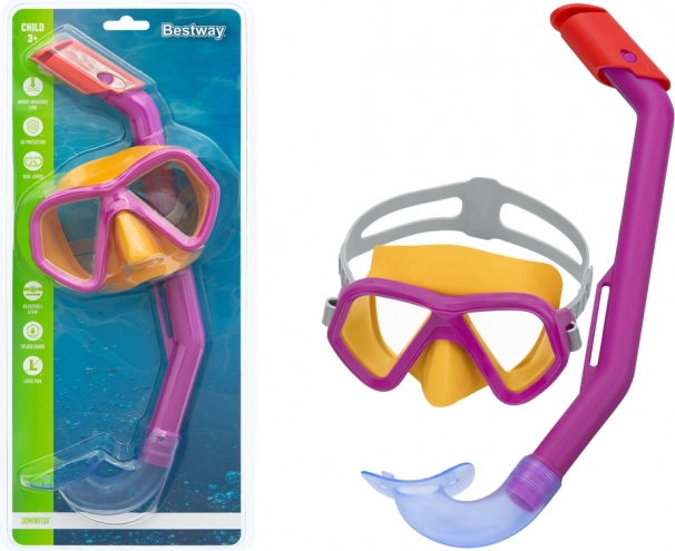 Dziecięcy zestaw do nurkowania z maską i fajką BESTWAY – Różowy