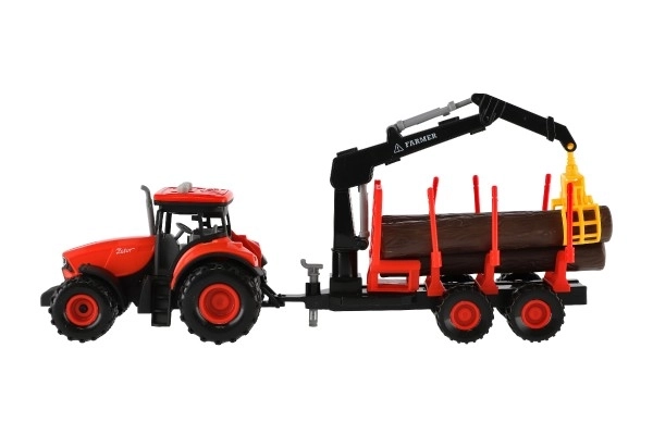 Traktor Zetor z przyczepą i ramieniem ładującym