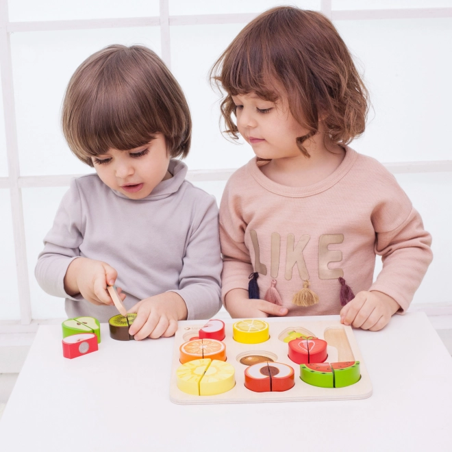 Klasyczny Świat Drewniane Owoce do Krojenia Zestaw Montessori