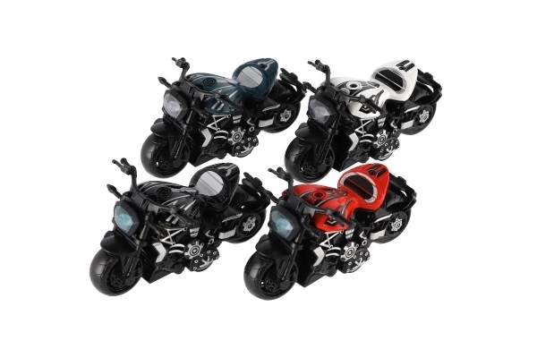 Motocykl metalowy/plastikowy 10cm z napędem wstecznym mix kolorów