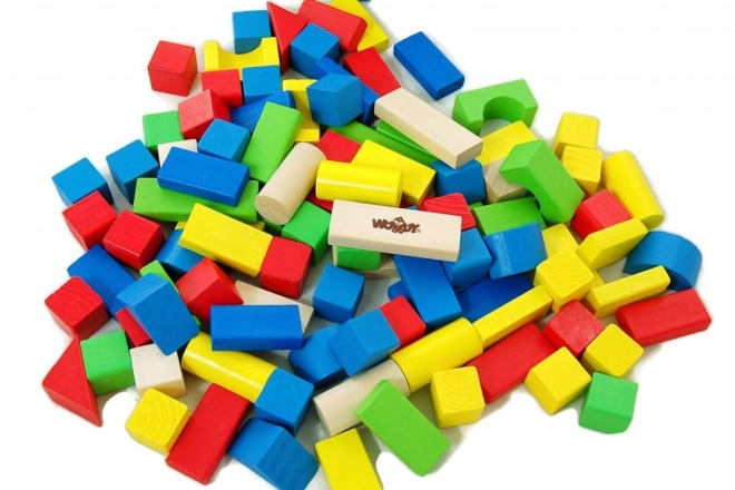Drewniane klocki w wiaderku 100 sztuk