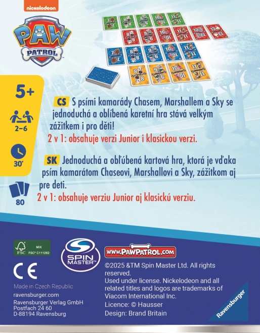 Ravensburger Gra karciana Jedenastka - Psi patrol