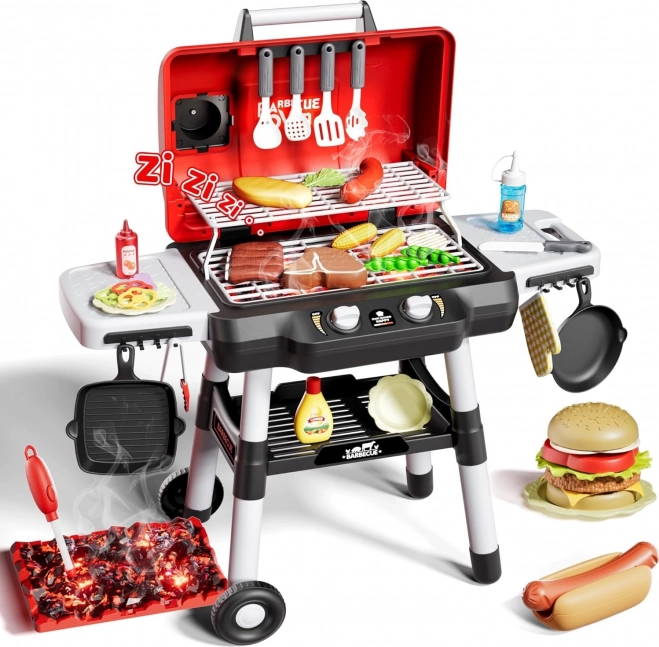 Dziecięcy Grill na Barbecue z LED światłami, 31-elementowy zestaw Woopie