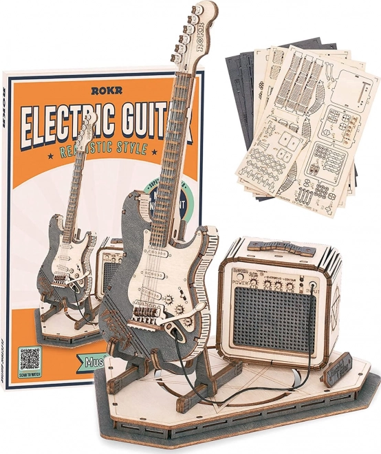 RoboTime drewniane 3D puzzle - Elektryczna gitara