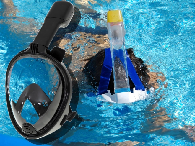 Składana maska pełnotwarzowa ze snorkelem L/XL czarna