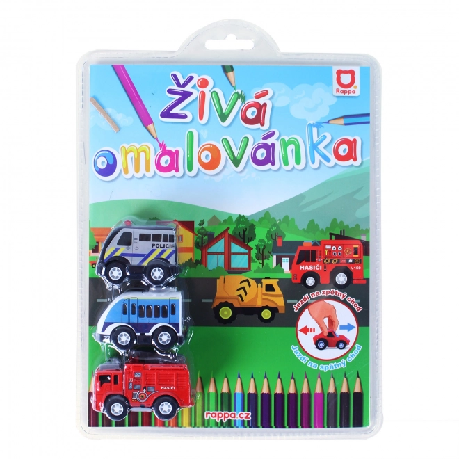 Żywa kolorowanka auta 3 szt
