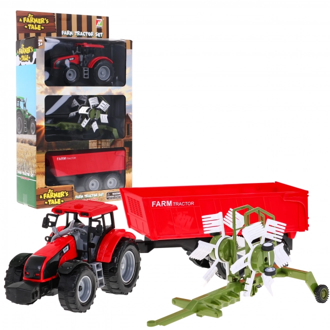 Traktor do składania siana ze zgniataczem dla dzieci 3+ Ruchome części + Przeniesienie napędu