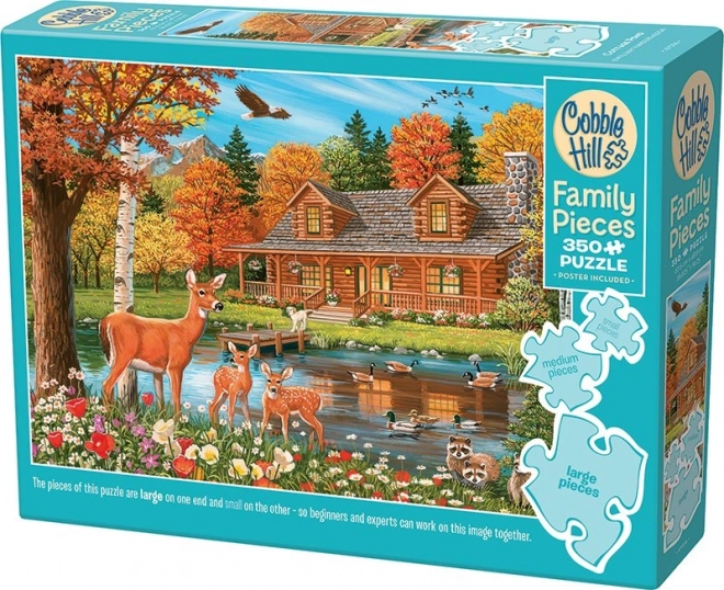 COBBLE HILL Rodzinne puzzle Staw przy domku 350 elementów
