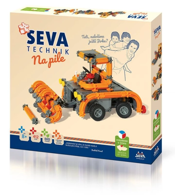 Klocki SEVA TECHNIKA Na pile plastik 412 elementów w pudełku 36x34x5cm
