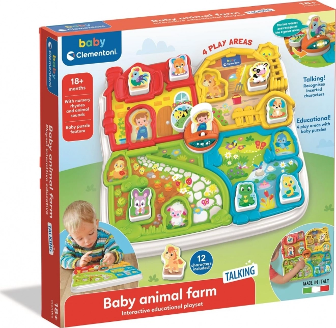 CLEMENTONI BABY Interaktywna farma ze zwierzakami z melodiami i dźwiękami