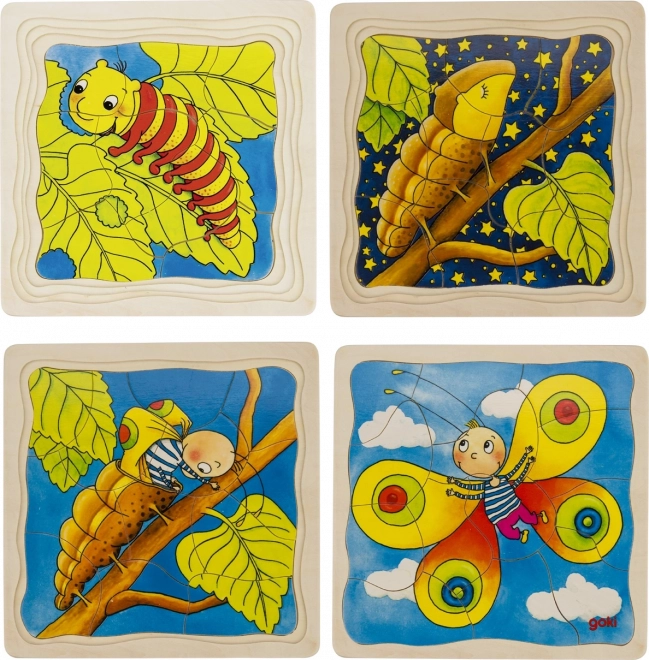 Puzzle warstwowe Gąsienica