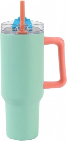 Duży termokubek ze słomką – zielony 1200 ml