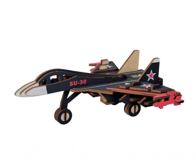 Woodcraft Drewniane 3D puzzle Samolot bojowy SU30