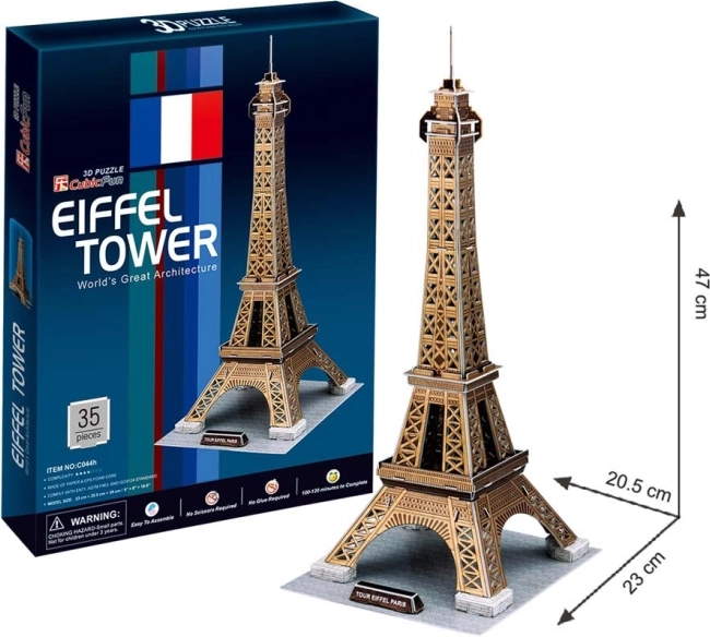 CubicFun puzzle 3D Wieża Eiffla złota, 39 elementów