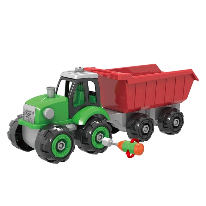 Traktor do skręcania z przyczepą
