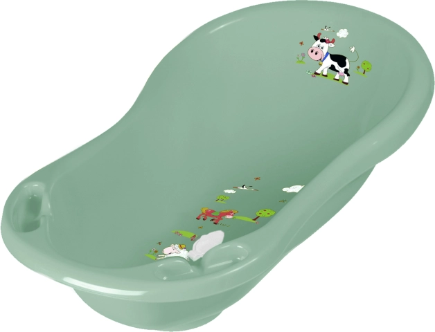 Dziecięca wanienka 84 cm „Funny Farm” z korkiem, Zielona