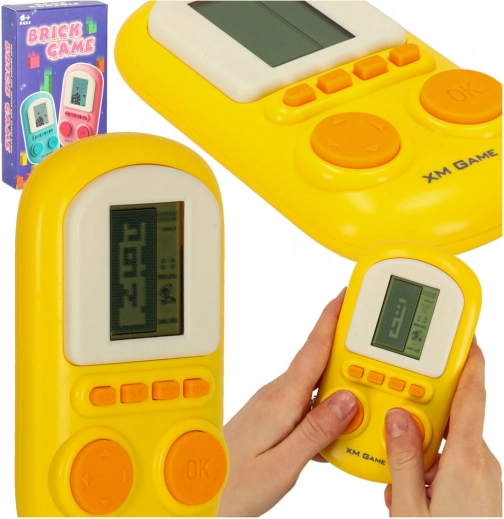 Kieszonkowa retro konsola do gier żółta