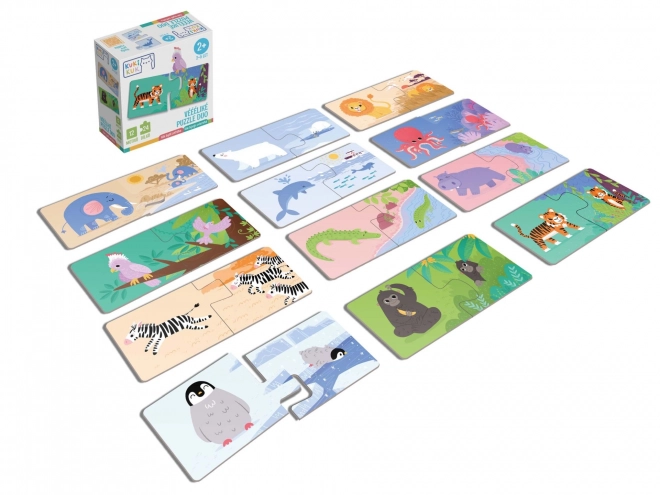 KukiKuk 80036 Veeeeliké puzzle duo Gdzie mieszkają zwierzątka