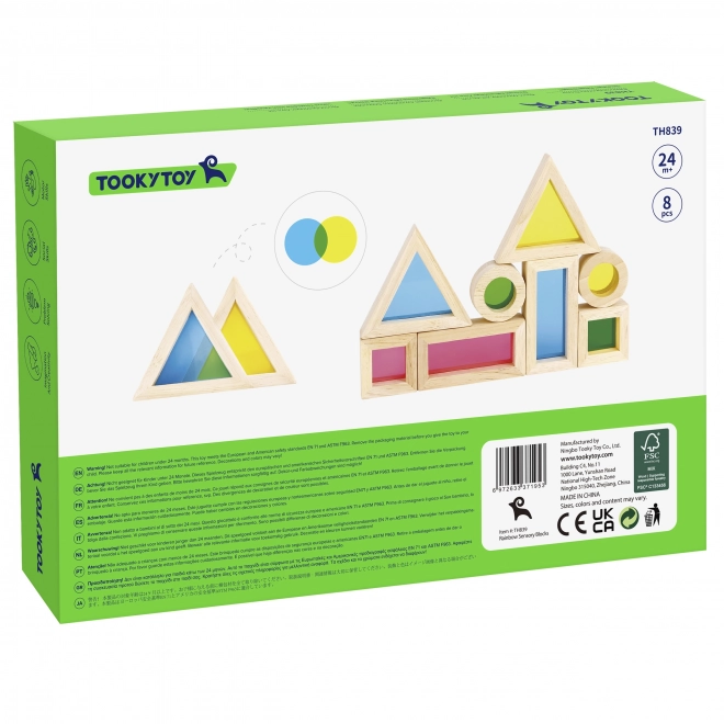 Drewniane kolorowe lustrzane klocki TOOKY TOY