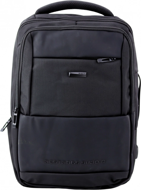 Miejski plecak z USB i pasem piersiowym czarny 26L