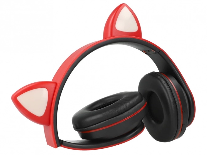 Bezprzewodowe słuchawki Bluetooth radio fm mp3 kocie uszy LED podświetlenie