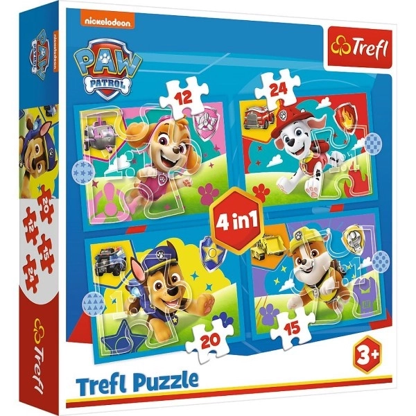 Puzzle 4w1 Biegnące psy Psi patrol (Psi patrol)
