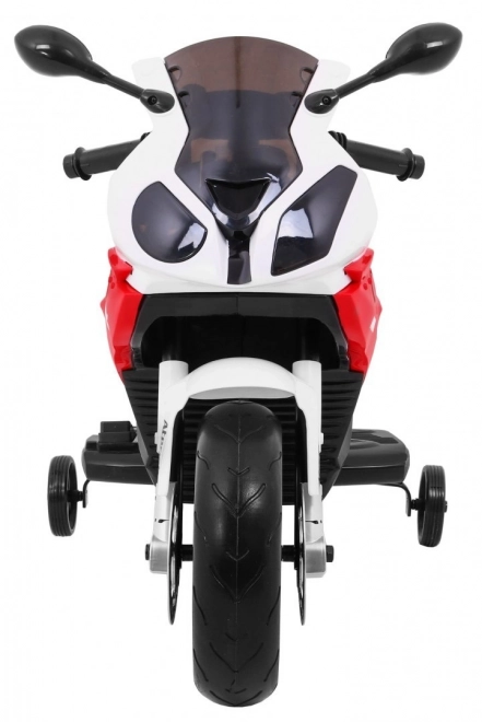 BMW S1000 RR Motocykl dziecięcy na baterie + koła pomocnicze + podnóżek – czerwony