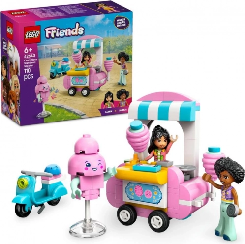 Lego Friends stoisko z watą cukrową i skuterem