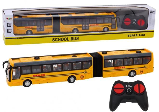 Zdalnie sterowany przegubowy autobus szkolny RC 1:32 żółty
