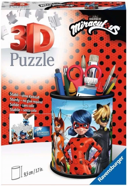 Ravensburger 3D puzzle stojak Miraculum: Biedronka i Czarny Kot 57 elementów